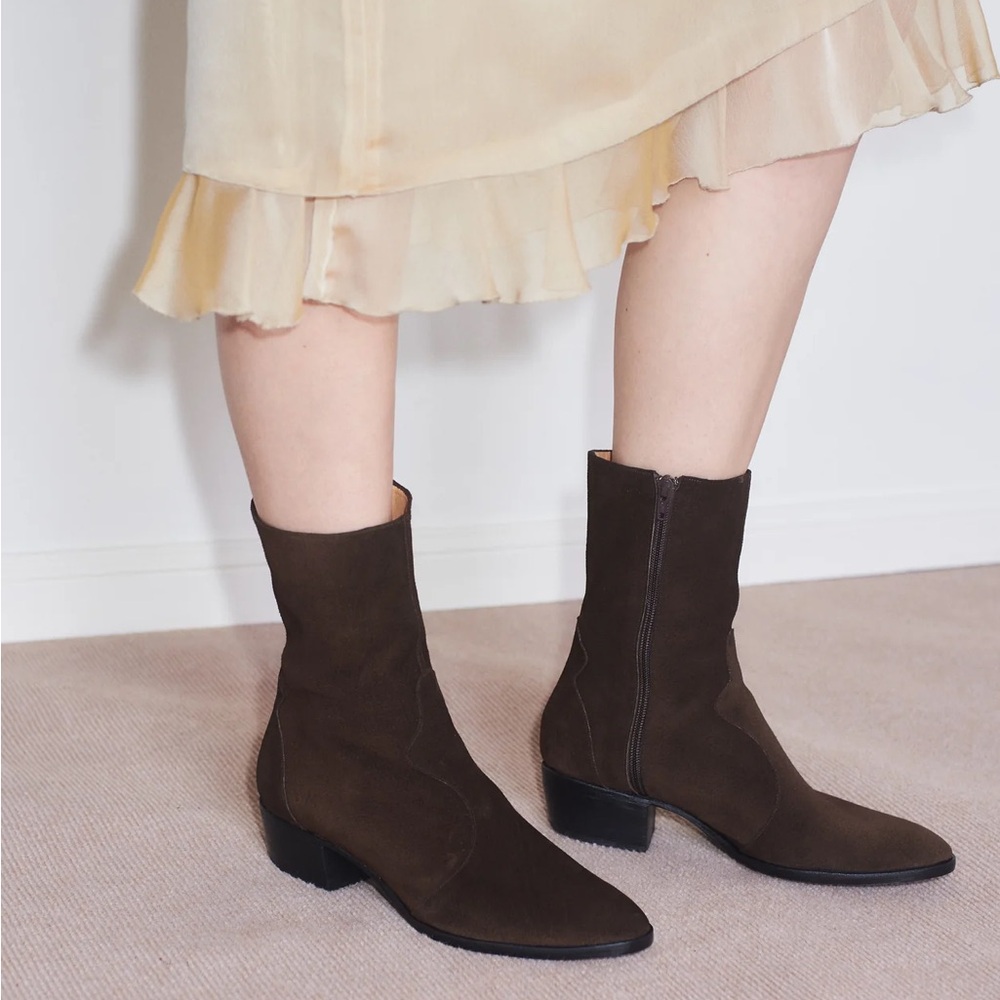 Zou Xou Guada Western Boot in Coffee Suede